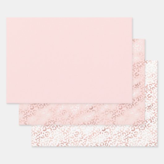 Girly Pink Glam Leopard Print Ombre Inpakpapier Vel (Set)