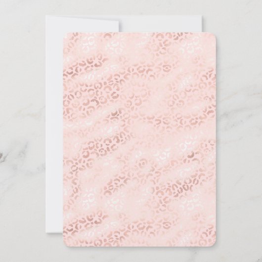 Girly Pink Glam Leopard Print Ombre Kaart (Achterkant)