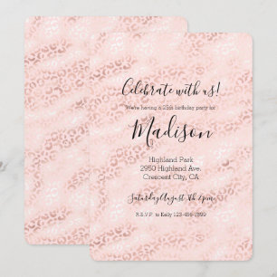 Girly Pink Glam Leopard Print Ombre Kaart