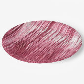 Girly Pink Glam Tinsel Stripes Papieren Bordje (Gekanteld)