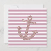 Girly Pink Glitter Anker Kaart (Voorkant)