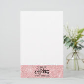  Girly Pink Glitter Artist Briefpapier (Staand voorkant)