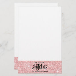  Girly Pink Glitter Artist Briefpapier