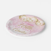 Girly Pink Glitter Balloons 16th Birthday Papieren Bordje (Gekanteld)