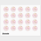 Girly Pink Glitter Balloons 21e verjaardag Ronde Sticker (Vel)