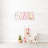 Girly Pink Glitter Balloons 21e verjaardag Spandoek (Insitu)