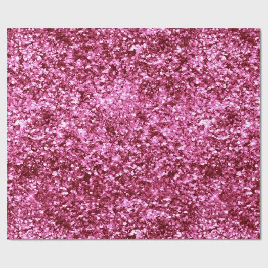 Girly Pink Glitter Cadeaupapier (Vlak)