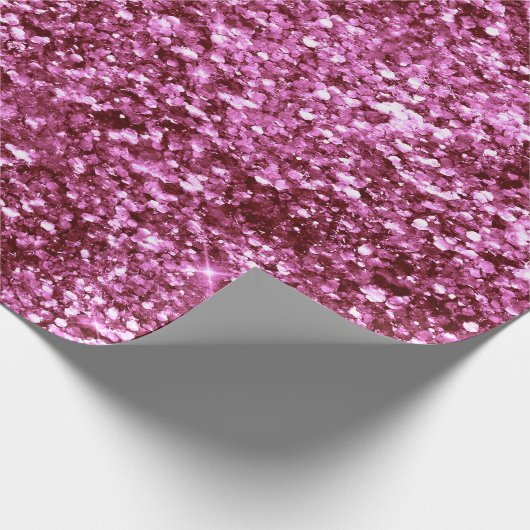 Girly Pink Glitter Cadeaupapier (Hoek)