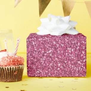 Girly Pink Glitter Cadeaupapier