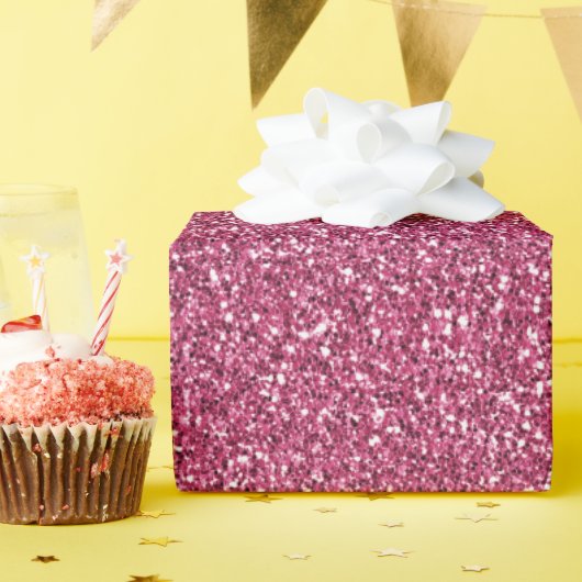 Girly Pink Glitter Cadeaupapier (Verjaardagsfeest)