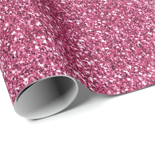 Girly Pink Glitter Cadeaupapier (Rol Hoek)