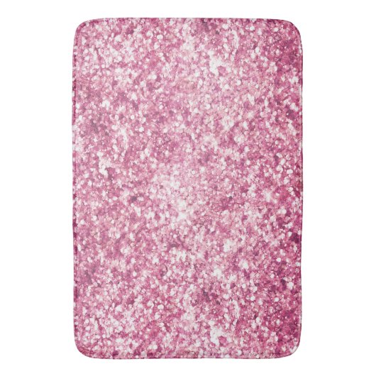 Girly Pink Glitter Confetti Badmat (Voorkant Verticaal)