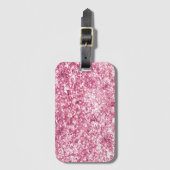 Girly Pink Glitter Confetti Bagagelabel (Voorkant (verticaal))