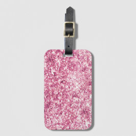Girly Pink Glitter Confetti Bagagelabel