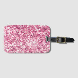 Girly Pink Glitter Confetti Bagagelabel