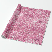Girly Pink Glitter Confetti Cadeaupapier (Uitgerold)