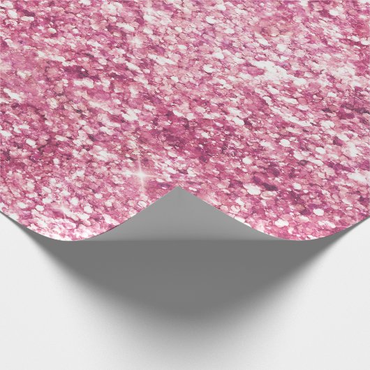 Girly Pink Glitter Confetti Cadeaupapier (Hoek)