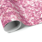 Girly Pink Glitter Confetti Cadeaupapier (Rol Hoek)