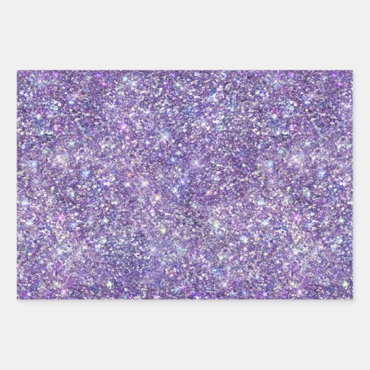 Girly Pink Glitter Confetti Inpakpapier Vel (Voorkant 3)