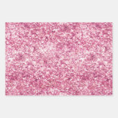 Girly Pink Glitter Confetti Inpakpapier Vel (Voorkant)