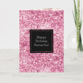 Girly Pink Glitter Confetti Kaart