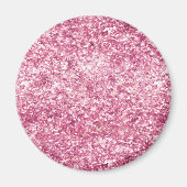 Girly Pink Glitter Confetti Magneet (Voorkant)