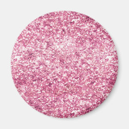 Girly Pink Glitter Confetti Magneet