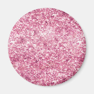 Girly Pink Glitter Confetti Magneet