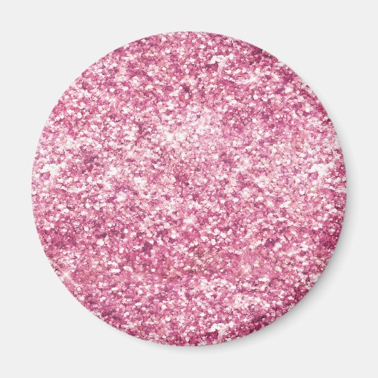 Girly Pink Glitter Confetti Magneet (Voorkant)