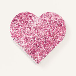 Girly Pink Glitter Confetti Notitieboek
