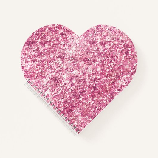 Girly Pink Glitter Confetti Notitieboek (Voorkant)