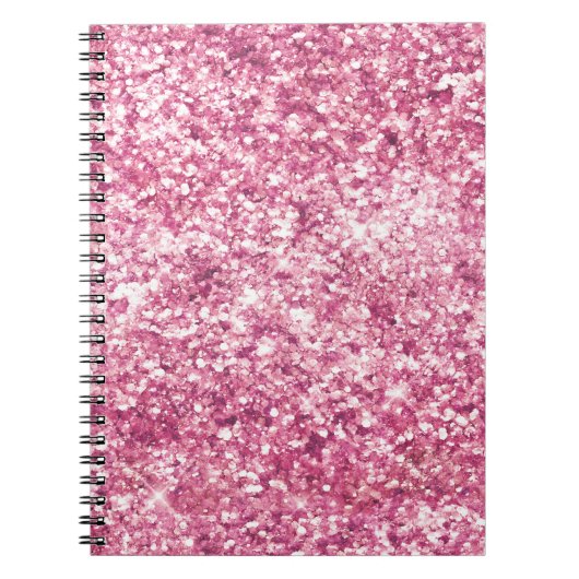 Girly Pink Glitter Confetti Notitieboek (Voorkant)