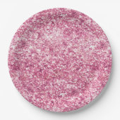 Girly Pink Glitter Confetti Papieren Bordje (Voorkant)