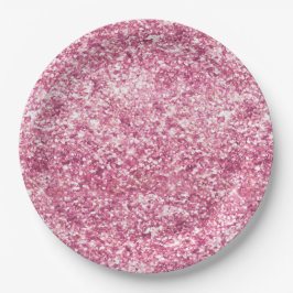 Girly Pink Glitter Confetti Papieren Bordje