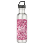 Girly Pink Glitter Confetti Waterfles (Voorkant)