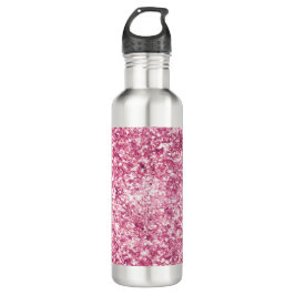 Girly Pink Glitter Confetti Waterfles