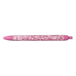 Girly Pink Glitter Confetti Zwarte Inkt Pen