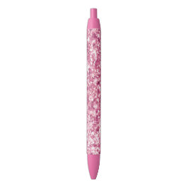 Girly Pink Glitter Confetti Zwarte Inkt Pen