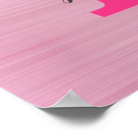 Girly Pink Glitter Drift Chic Glam Monogram Name Poster (Hoek)