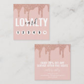 Girly Pink Glitter Drip Business Loyalty (Voorkant / Achterkant)