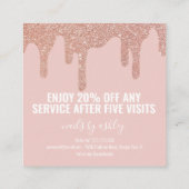 Girly Pink Glitter Drip Business Loyalty (Achterkant)