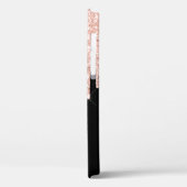 Girly Pink Glitter Drip Gray Monogram Case-Mate iPhone Case (Achterkant / Links)