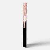 Girly Pink Glitter Drip Gray Monogram Case-Mate iPhone Case (Achterkant / Rechts)