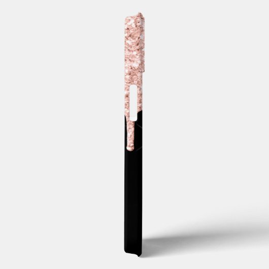 Girly Pink Glitter Drip Gray Monogram Case-Mate iPhone Case (Achterkant / Rechts)