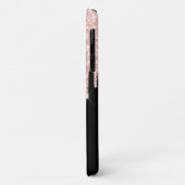 Girly Pink Glitter Drip Gray Monogram Case-Mate iPhone Case (Achterkant/links)