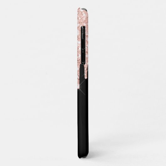 Girly Pink Glitter Drip Gray Monogram Case-Mate iPhone Case (Achterkant/links)