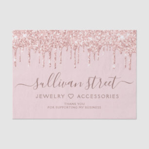 Girly Pink Glitter Drip Small Business Tissuepapier