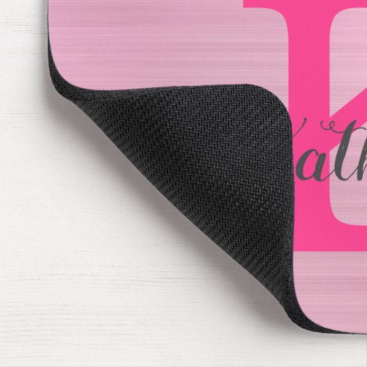 Girly Pink Glitter Drips Chic Glam Monogram Name Muismat (Hoek)