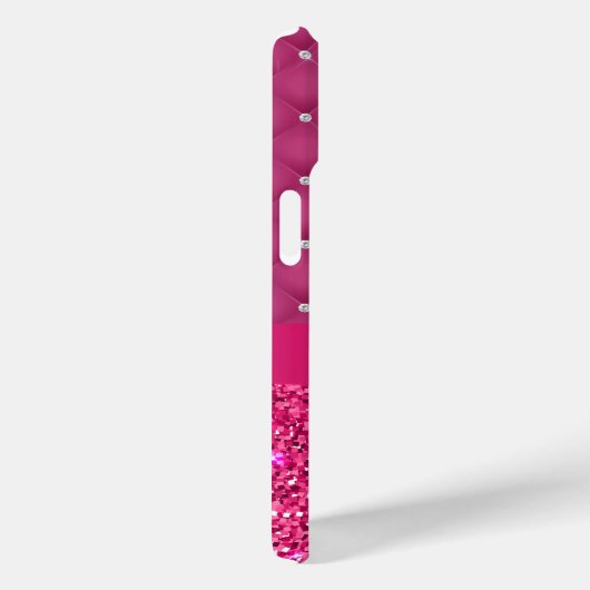 Girly Pink Glitter en Diamonds Personalized Hoesje (Achterkant / Rechts)