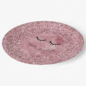 Girly Pink Glitter Eyelashes       Papieren Bordje (Gekanteld)